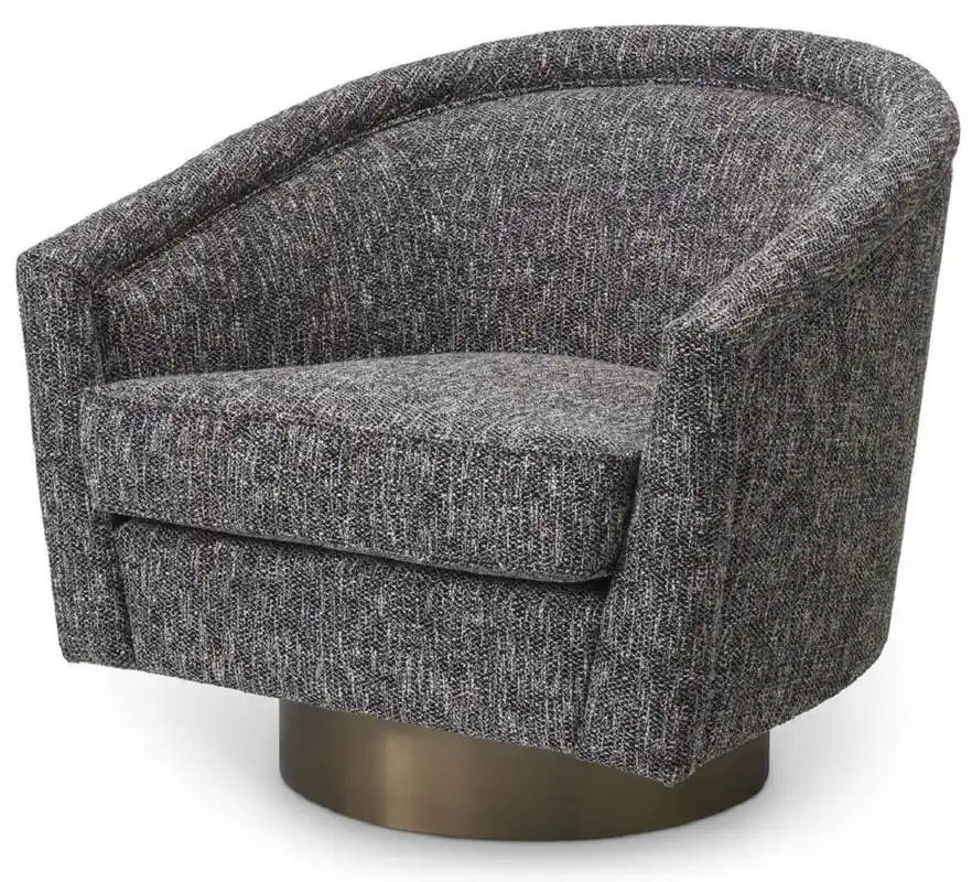 Ausverkauf Casa Padrino sillón giratorio de lujo negro / oro mate 85 x 76 x A. 76 cm - Sillón de Salón - Muebles de Salón - Muebles de Lujo