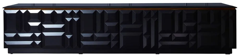 Angebot Casa Padrino gabinete de TV de lujo negro mate / oro 270 x 45 x A. 45 cm - Aparador de madera maciza noble con 6 puertas - Muebles de Lujo - Calidad de Lujo