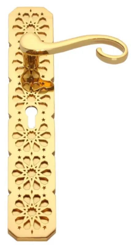 Begrenztes Angebot Casa Padrino conjunto de manijas de puerta barroco de lujo oro 16,5 x A. 60 cm - Manillas de puerta nobles con baño de oro de 24 quilates - Magnífico accesorios de vida en estilo barroco