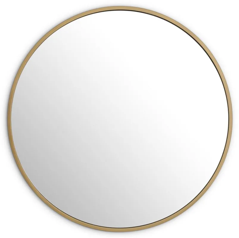 Sichere Zahlung Casa Padrino espejo de lujo latón Ø 120 cm - Espejo de pared redondo de acero inoxidable - Espejo de armario - Espejo de salón - Espejo de dormitorio - Colección de Lujo