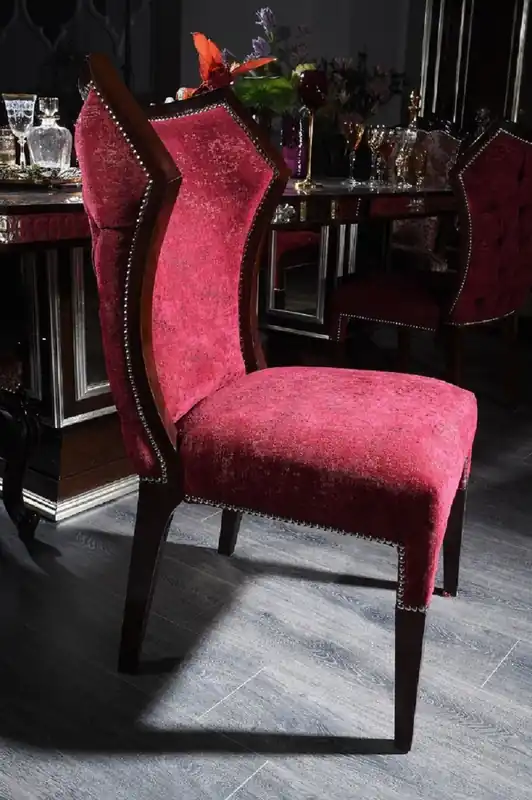 Casa Padrino silla de comedor barroco de lujo rojo burdeos / marrón oscuro / plata - Silla de cocina de madera maciza hecha a mano - Magnífica muebles de comedor en estilo barroco Knallerangebot