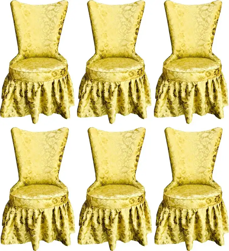 Pompöös by Casa Padrino Sillas de Comedor de Castillo Barroco de Lujo Oro Patrón de Ramo / Oro - Sillas Barroco de Pompöös Diseñadas por Harald Glööckler - 6 Sillas de Comedor Letzte Chance
