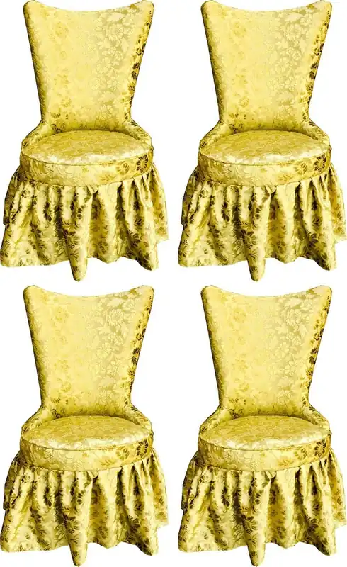 Pompöös by Casa Padrino Sillas de Comedor de Castillo Barroco de Lujo Oro Patrón de Ramo / Oro - Sillas Barroco de Pompöös Diseñadas por Harald Glööckler - 4 Sillas de Comedor Schneller Versand