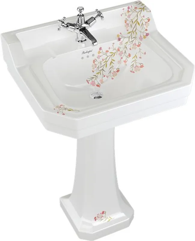 Fregadero de porcelana Casa Padrino Art Nouveau con base 56 x 47 x H. 90 cm con patrón floral - colección de lujo Finale Aktion