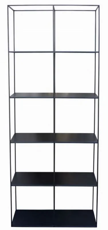 Neu Im Sortiment Casa Padrino armario de estantería de metal de lujo negro 80 x 40 x A. 200 cm - Armario de Salón - Armario de Oficina - Muebles de Lujo