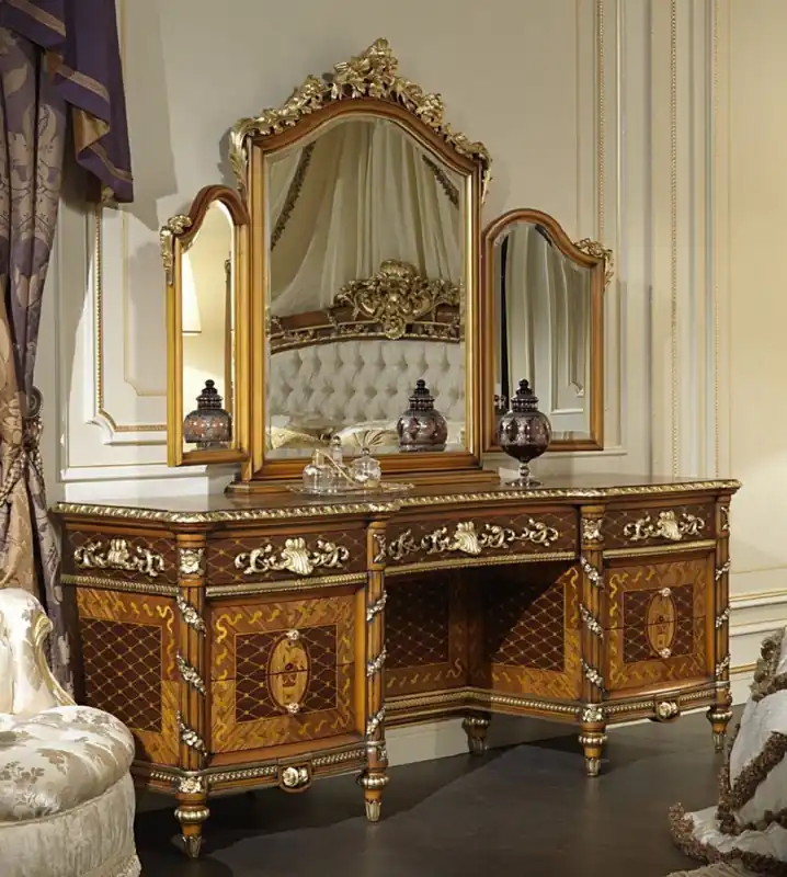 Casa Padrino cómoda barroco de lujo con espejo marrón / oro - Magnífica tocador hecho a mano con espejo de pared - Mobiliario de Hotel - Mobiliario de Castillo Angebot