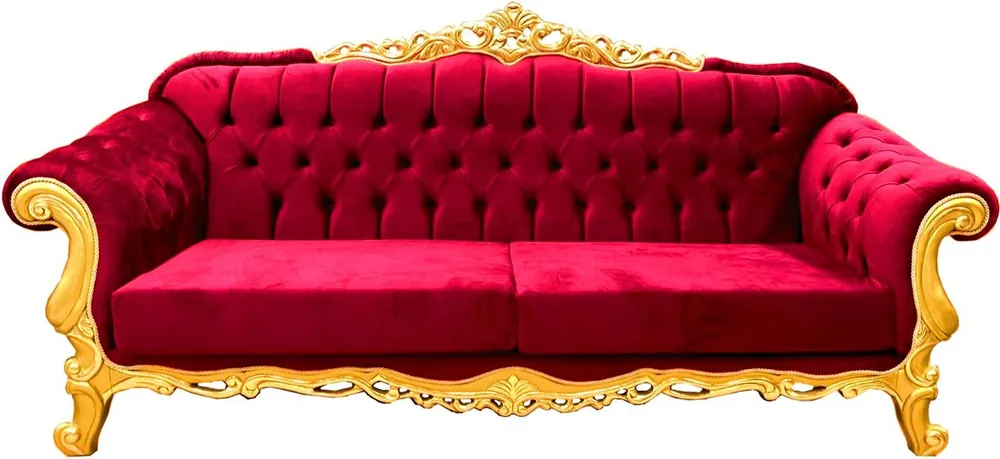 Mega-Angebot Casa Padrino sofá barroco de lujo burdeos / dorado 240 cm - suntuoso sofá de salón - muebles de estilo barroco
