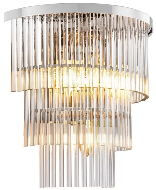 Beliebt Casa Padrino lámpara de pared de lujo plata 33 x 17 x A. 32,5 cm - Lámpara de pared de salón - Lámpara de pared de hotel - Colección de Lujo