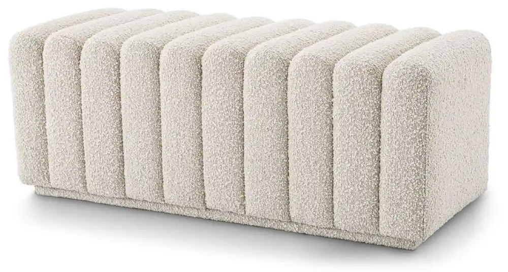 Saisonangebot Casa Padrino banco de lujo crema 116 x 47 x A. 46 cm - Banco de salón tapizado - Muebles de Salón - Muebles de Hotel - Muebles de Lujo