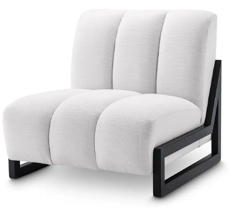 Casa Padrino sillón de lujo blanco / negro 83,5 x 90 x A. 83,5 cm - Sillón de Salón - Sillón de Hotel - Muebles de Lujo Sichere Zahlung