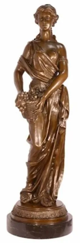 Casa Padrino escultura de bronce Art Nouveau de lujo dama bronce / negro 29 x 24,8 x A. 85 cm - Elegante figura de bronce con base de mármol - Accesorios de decoración Barroco y Art Nouveau Heißes Angebot