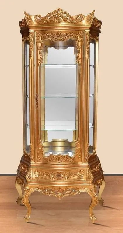 Casa Padrino vitrina barroco oro - Magnífica gabinete barroco con cajón - Muebles de salón barrocos hechos a mano Nur Heute