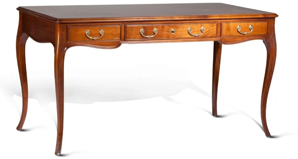 Casa Padrino escritorio barroco de lujo marrón - Mesa de oficina de madera maciza hecha a mano con 3 cajones - Mobiliario de oficina barroco de alta calidad - Calidad de Lujo - Hecho en Italia Letzte Chance