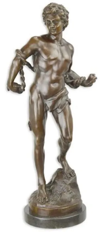 Heißes Angebot Casa Padrino escultura de bronce de lujo esclavo bronce / negro 28,5 x 19,2 x A. 63,5 cm - Figura de Bronce - Figura de Decoración - Accesorios de Decoración - Colección de Lujo