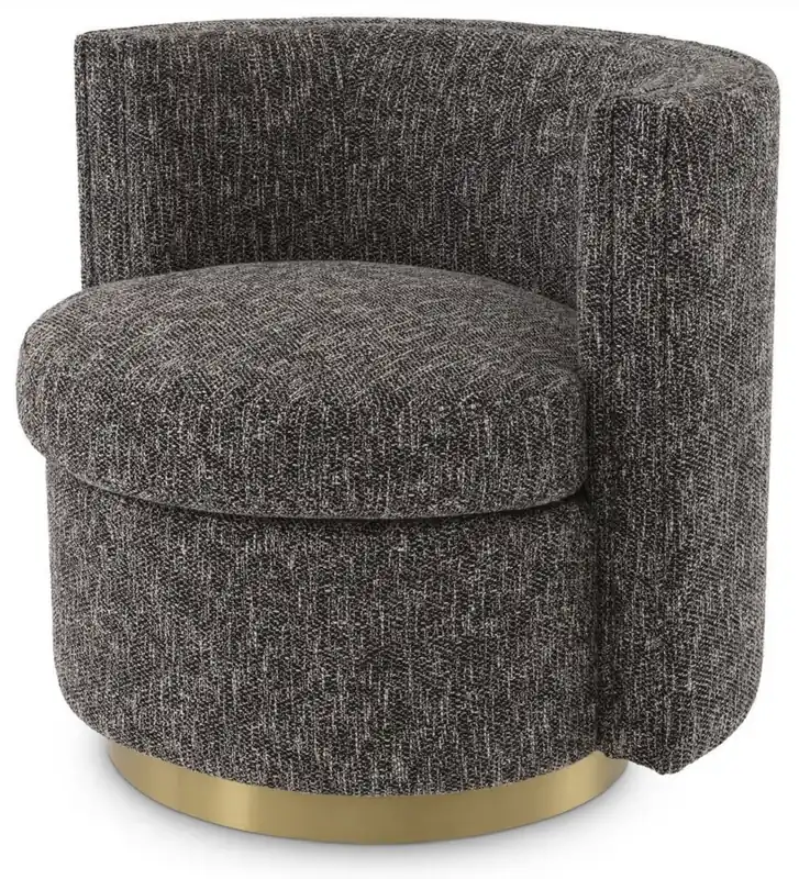 Casa Padrino sillón giratorio de lujo negro / oro mate 80 x 73 x A. 71,5 cm - Sillón de salón tapizado - Muebles de Lujo Kracherpreis