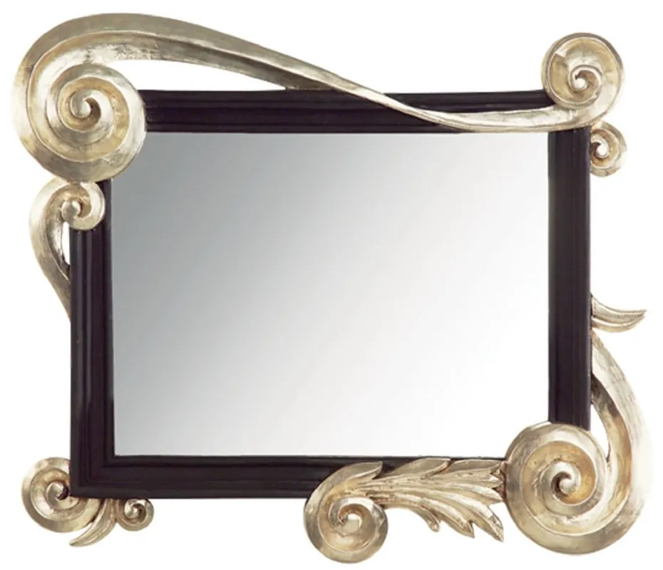 Casa Padrino espejo barroco de lujo plata / negro - Espejo de pared de madera maciza hecho a mano en estilo barroco - Muebles Barrocos - Calidad de Lujo - Hecho en Italia Preiswert