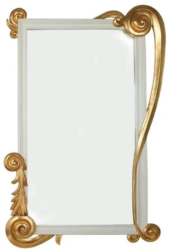 Casa Padrino espejo barroco de lujo oro / blanco - Espejo de pared de madera maciza hecho a mano en estilo barroco - Muebles Barrocos - Calidad de Lujo - Hecho en Italia Super-Preis