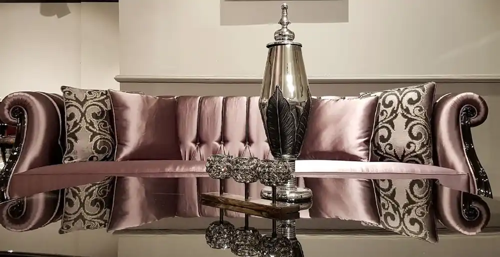 Top-Angebot Casa Padrino sofá Chesterfield barroco de lujo rosa / negro - Magnífico sofá de salón - Muebles de salón barrocos - Calidad de Lujo