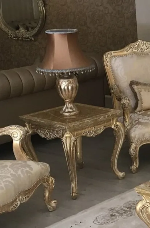 Casa Padrino mesa auxiliar barroco de lujo oro antiguo - Mesa magnífica en estilo barroco - Muebles de salón barrocos Echt