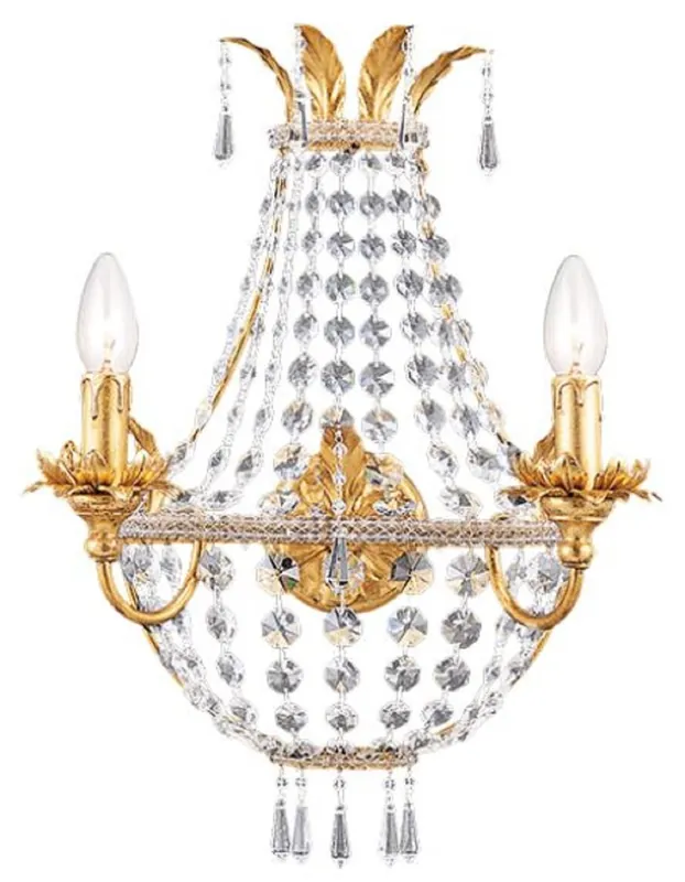 Casa Padrino lámpara de pared de cristal barroco de lujo oro 36 x 18 x A. 49 cm - Magnífica aplique de metal con cristal Swarovski de alta calidad - Luces Barrocos Super-Preis