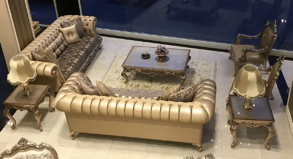 Casa Padrino conjunto de sala de estar barroco de lujo - 2 Sofás y 2 Sillones y 1 Mesa de Centro y 2 Mesas Auxiliares - Muebles de salón hechos a mano en estilo barroco Sichere Zahlung