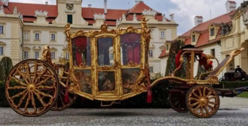 Angebot Casa Padrino carruaje del rey barroco de lujo natural / oro / rojo - Magnífico carruaje de caballos en estilo barroco - Calidad de Lujo - Noble y Magnífico