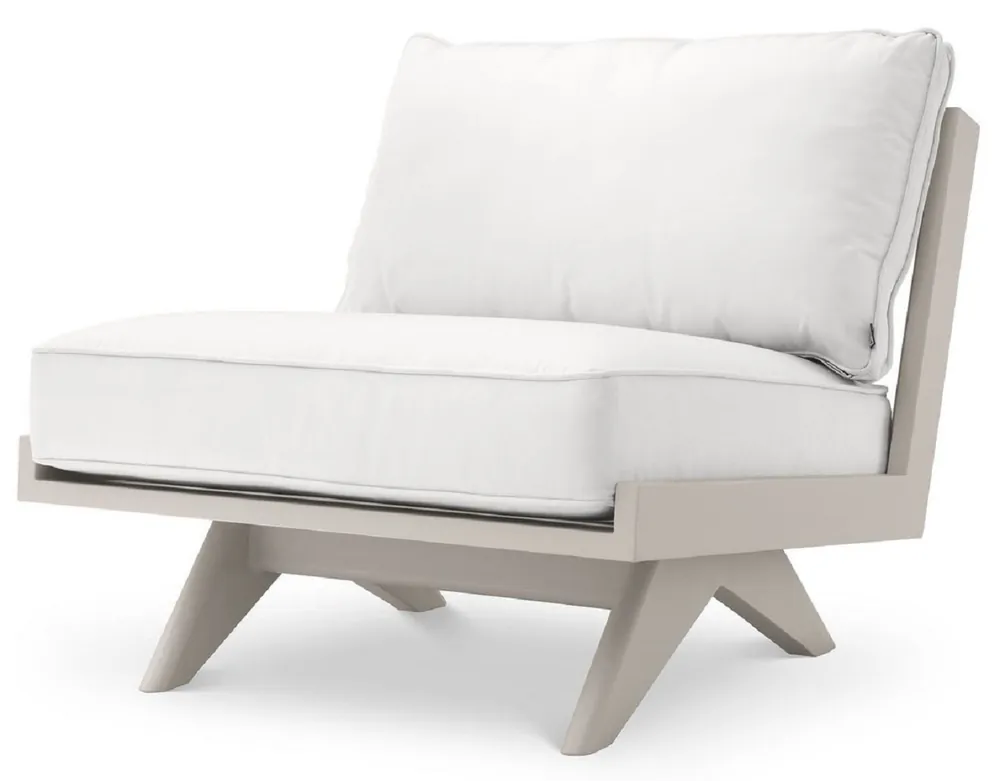 Expressversand Casa Padrino sillón de jardín de lujo blanco / arena 80 x 88 x A. 76 cm - Muebles de Hotel de Terraza de Jardín - Calidad de Lujo