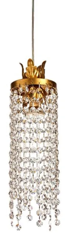 Casa Padrino araña de luces LED barroco de lujo oro Ø 11 x A. 50 cm - Magnífica araña de luces con cristal de Swarovski noble - Muebles Barrocos - Noble y Magnífica Saisonangebot
