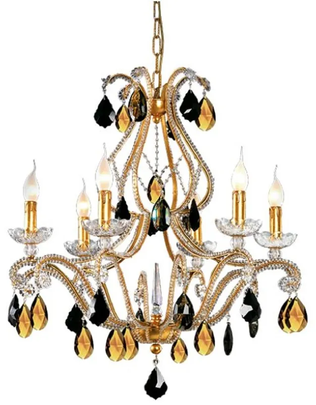 Casa Padrino araña de luces de cristal barroco de lujo oro / negro Ø 65 x A. 68 cm - Magnífica araña con cristal de Bohemia - Calidad de Lujo Wochenendangebot