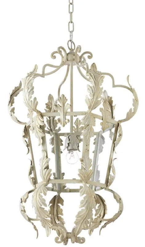 Casa Padrino lámpara colgante de salón barroco de lujo blanco Ø 50 x A. 85 cm - Farol de metal hecho a mano - Calidad de Lujo - Hecho en Italia - Noble y Magnífica Begrenztes Angebot