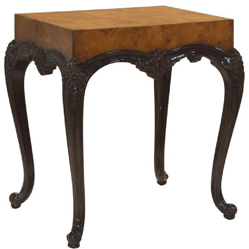 Casa Padrino mesa auxiliar barroco de lujo marrón claro / negro - Magnífica mesa de madera maciza de estilo barroco - Muebles de salón barrocos Must-Have