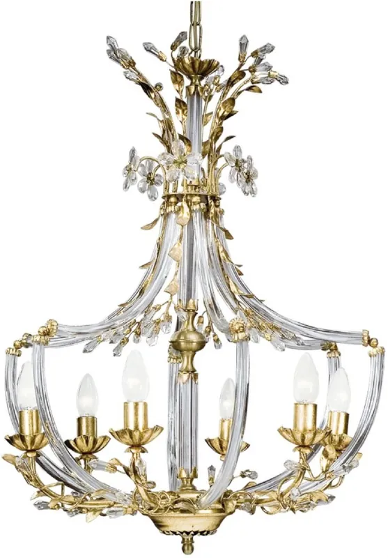 Aktuell Casa Padrino araña de luces de cristal barroco de lujo oro Ø 55 x A. 80 cm - Magnífica lámpara de araña con noble cristal Swarovski - Calidad de Lujo