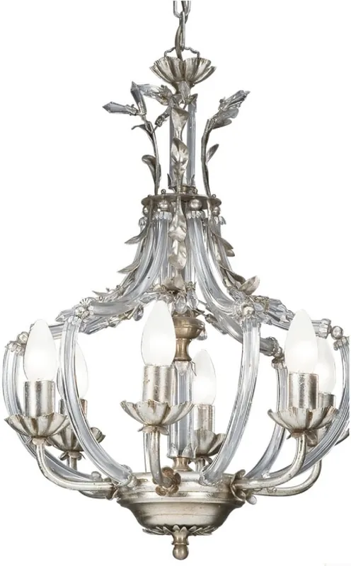 Casa Padrino araña de luces de cristal barroco de lujo plata Ø 40 x A. 53 cm - Magnífica lámpara de araña con noble cristal Swarovski - Calidad de Lujo Sichere Zahlung