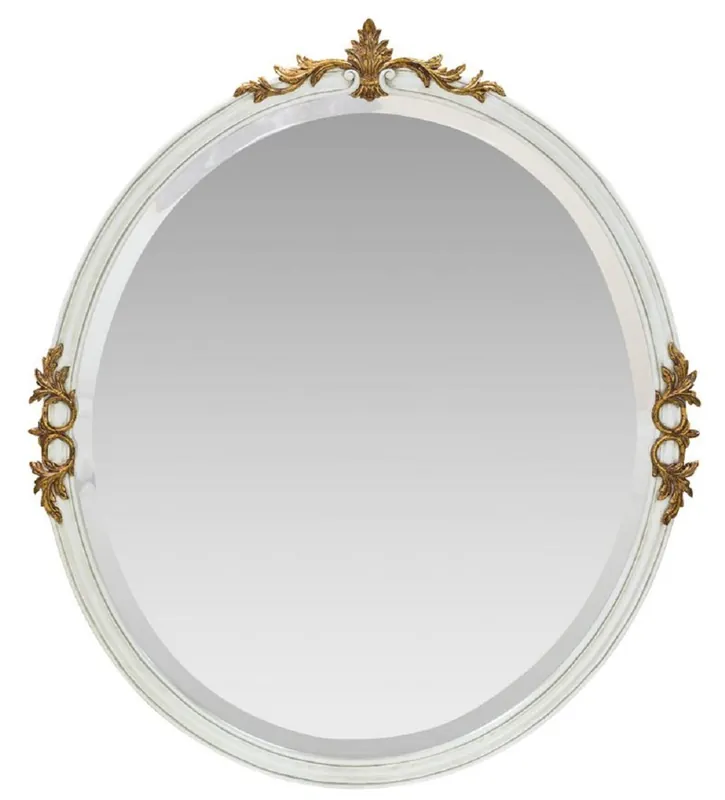 Sofort Bestellen Casa Padrino espejo de pared barroco blanco / oro antiguo - Espejo de madera maciza hecho a mano en estilo barroco - Muebles Barrocos