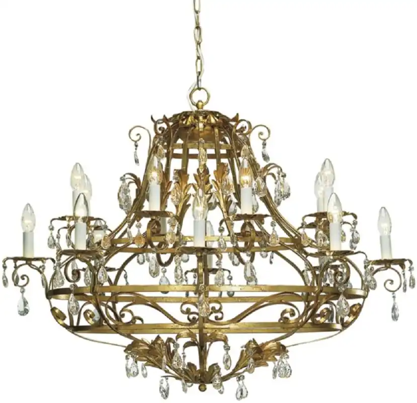 Preisreduziert Casa Padrino araña de luces barroco de lujo oro antiguo 100 x 70 x A. 75 cm - Lámpara de Araña Ovalada de Hotel y Restaurante - Noble y Magnífico