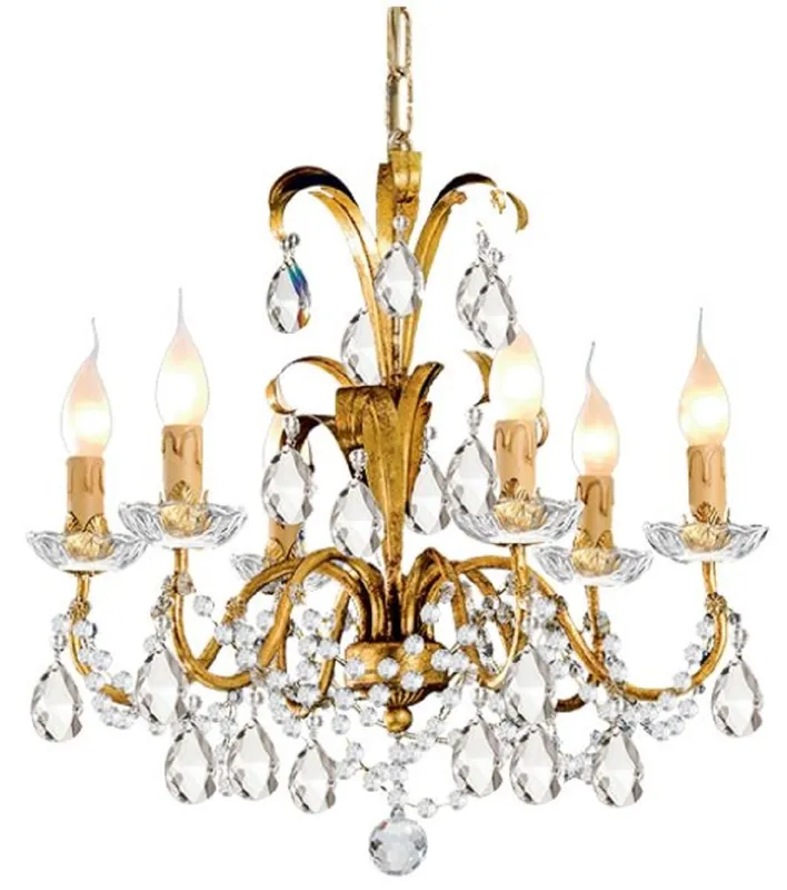 Casa Padrino araña de luces de cristal barroco de lujo oro antiguo Ø 50 x A. 56 cm - Magnífica lámpara de araña con cristal de Bohemia - Calidad de lujo Bestpreis