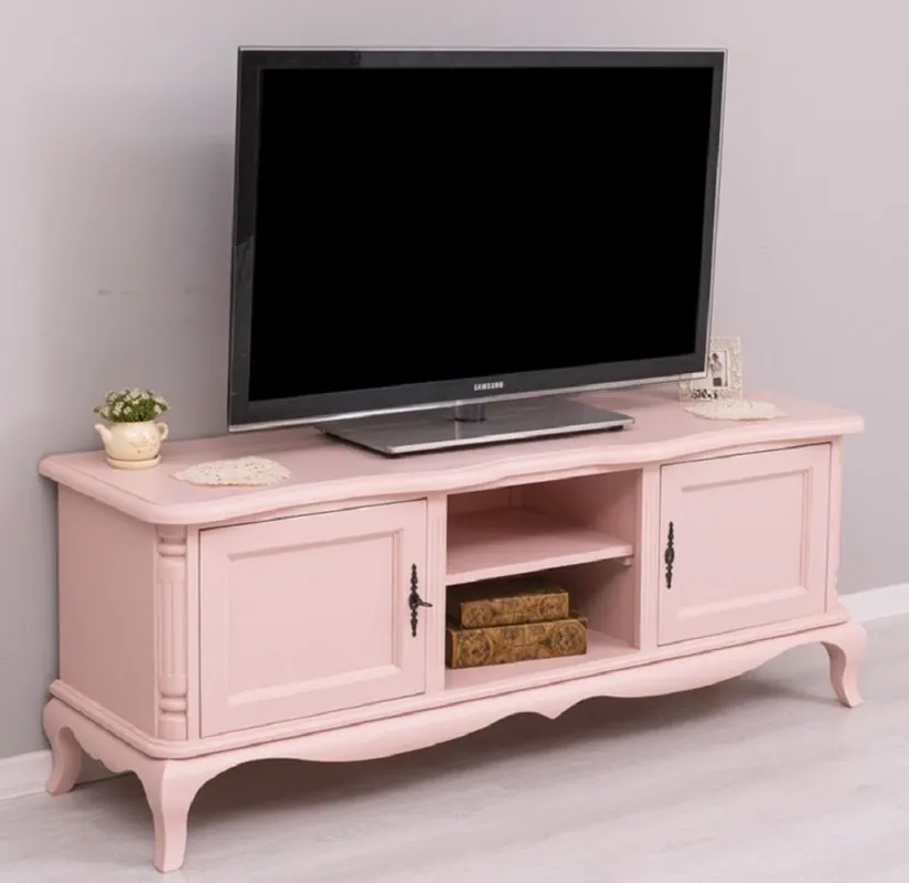 Casa Padrino armario de TV de estilo campestre rosa 158 x 48 x A. 60 cm - Aparador de madera maciza - Muebles de Salón de Estilo Campestre Neue Kollektion