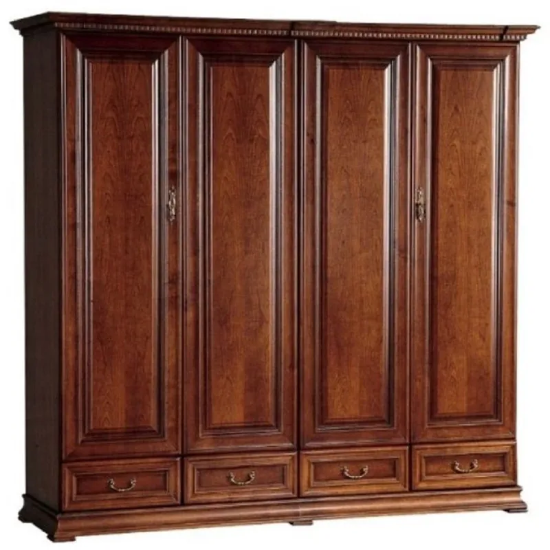 Begrenztes Angebot Casa Padrino armario de dormitorio de lujo marrón 212,6 x 60,5 x A. 207,9 cm - Armario de madera maciza con 4 puertas y 4 cajones - Muebles de dormitorio de madera maciza de lujo