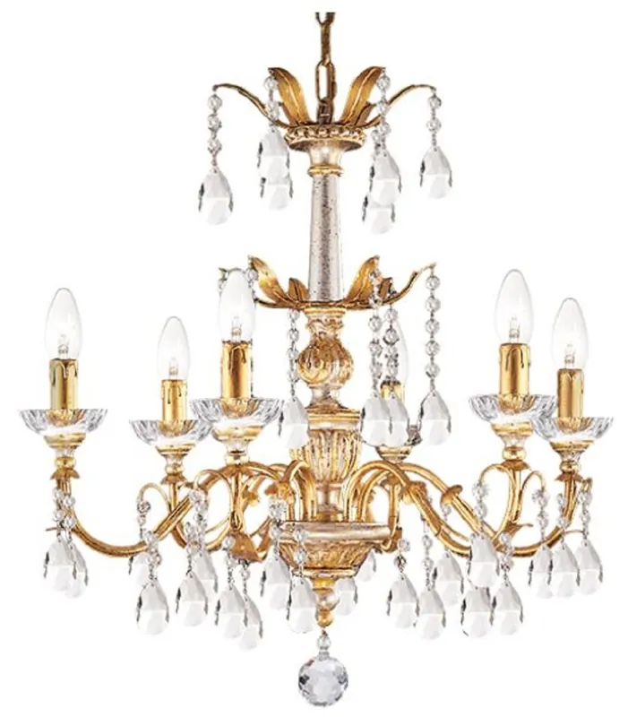 Schnäppchen Casa Padrino araña de luces de cristal barroco de lujo oro con pátina Ø 62 x A. 62 cm - Magnífica araña con cristal de Bohemia - Calidad de Lujo
