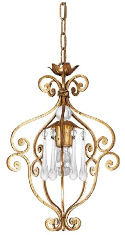 Casa Padrino lámpara colgante de salón barroco de lujo oro antiguo Ø 30 x A. 43 cm - Farol de metal hecho a mano - Calidad de Lujo - Hecho en Italia - Noble y Magnífica Beliebt