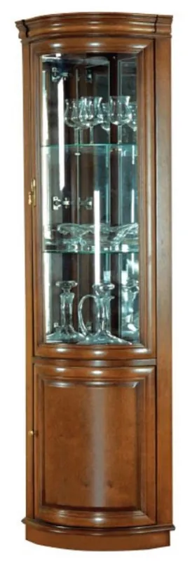Top-Angebot Casa Padrino vitrina de esquina de lujo marrón 40 x 45 x A. 212 cm - Armario de esquina de madera maciza - Armario de salón - Muebles de salón de madera maciza de lujo