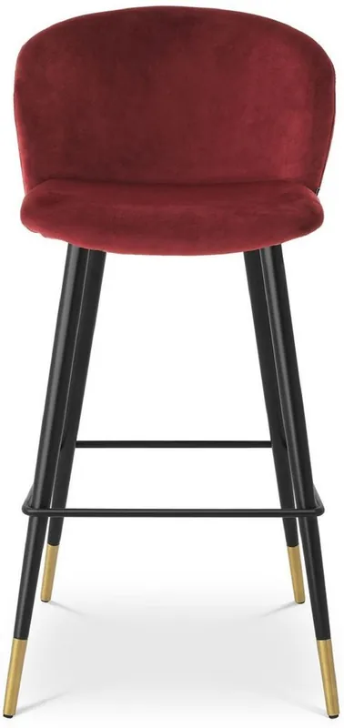 Nur Für Kurze Zeit Casa Padrino silla de bar de lujo rojo burdeos / negro / oro 50,5 x 54 x A. 102 cm - Taburete de bar de lujo con respaldo y terciopelo noble - Muebles de bar de lujo