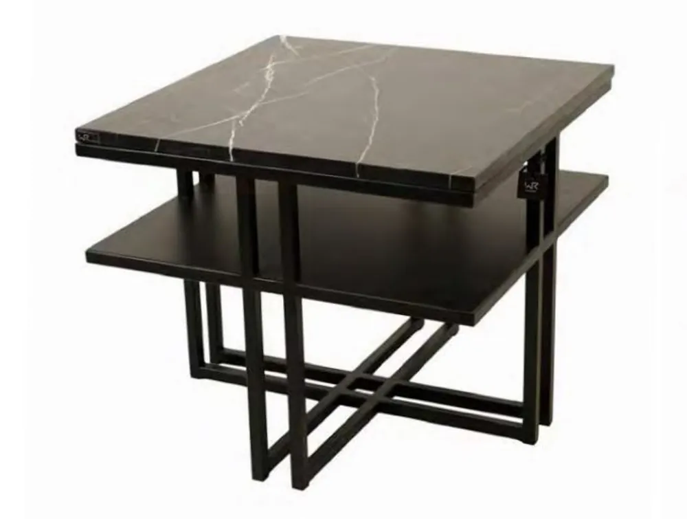 Knallerangebot Casa Padrino mesa auxiliar de lujo mármol / armazón negro 60 x 60 x H. 50 cm - tablero de mármol - color seleccionable