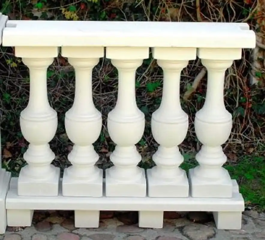 Casa Padrino balaustrada Art Nouveau blanco 100 x 25 x A. 85 cm - Barandilla de piedra maciza hechas del concreto más fino - Balaustradas de Jardín y Terraza Top-Angebot