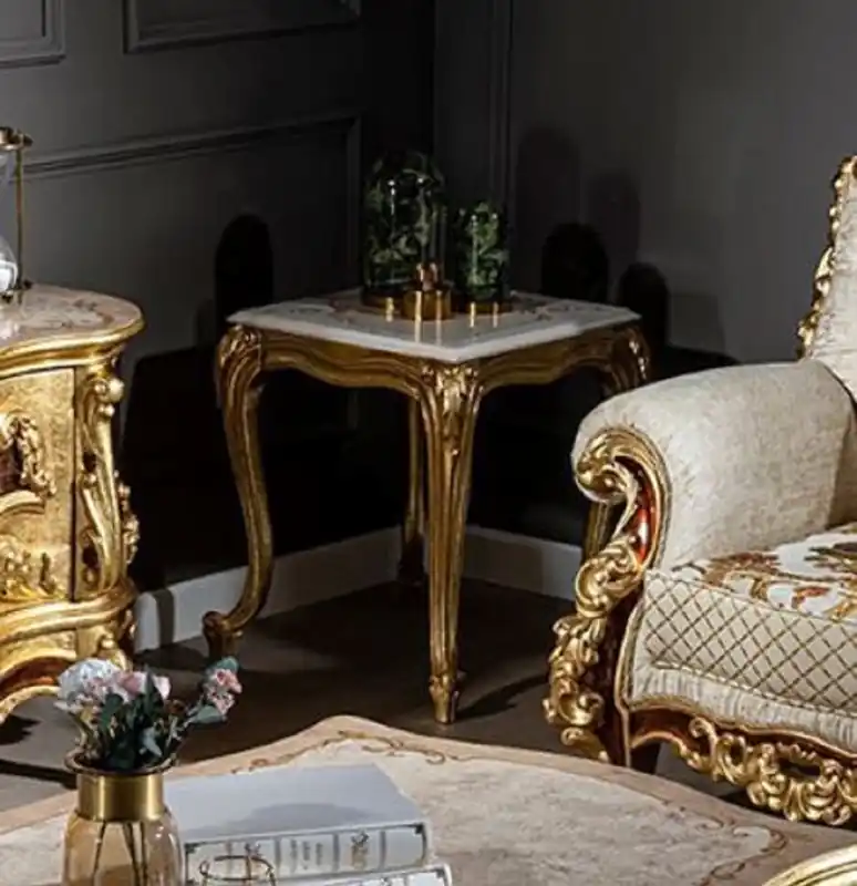 Casa Padrino mesa auxiliar barroco de lujo crema / beige / oro - Mesa hecha a mano en estilo barroco - Muebles de salón barrocos - Noble y Magnífica Knallerangebot