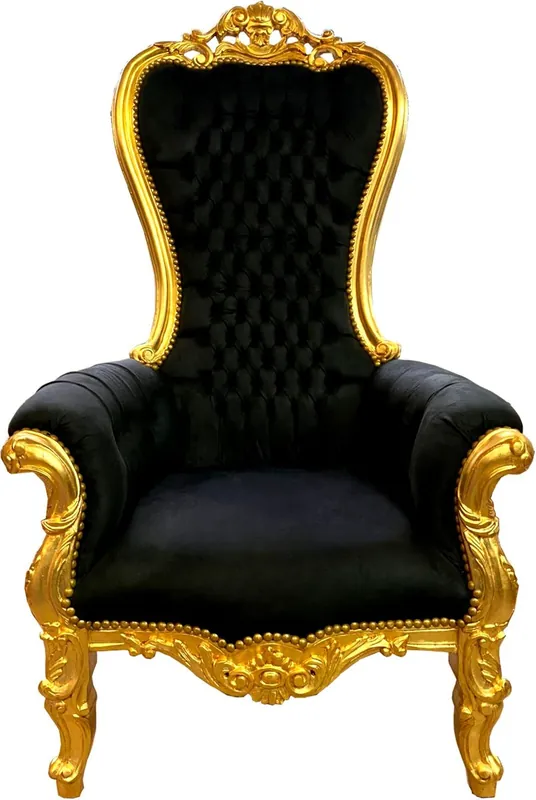 Sillón trono barroco Casa Padrino Negro / Dorado - Sillón gigante Majestic Medium en estilo barroco - Muebles barrocos Online Kaufen