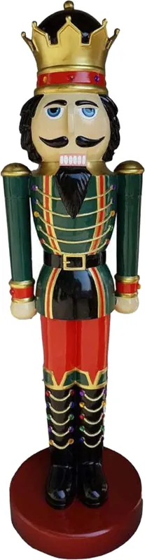 Casa Padrino Deko XXL escultura cascanueces verde / rojo con uniforme tamaño natural 200 cm - Navidad Decoración navideña decoración de grandes almacenes Kracherpreis