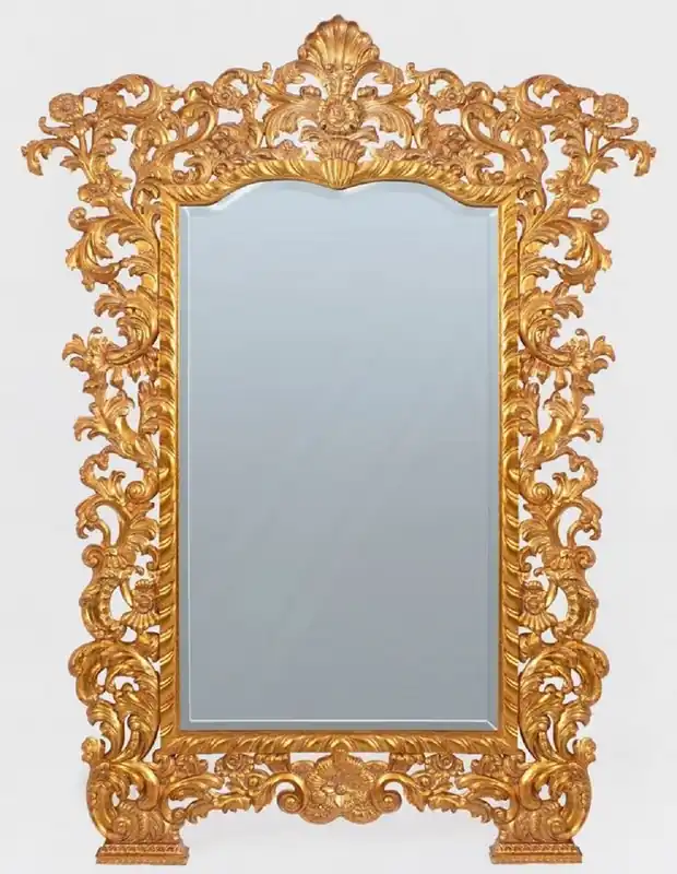 Casa Padrino espejo de pie barroco de lujo oro - Magnífico espejo de madera maciza en estilo barroco - Muebles Barrocos - Noble y Magnífico Letzte Chance