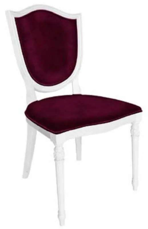 Highlight Casa Padrino silla de comedor Art Deco púrpura / blanco - Elegante silla de madera maciza - Muebles de Comedor Art Deco