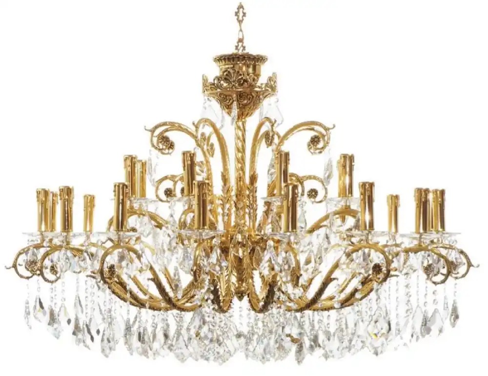 Casa Padrino araña de luces barroco de lujo oro Ø 120 x A. 65 cm - Magnífica lámpara de araña de latón con cristal fino - Luces Barrocos Garantierte Lieferung